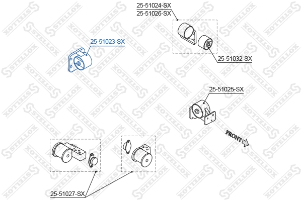 Mounting, engine