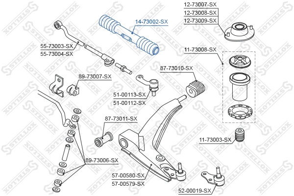 Bellow, steering (14-73002-SX)