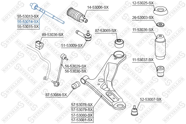Inner Tie Rod (55-53014-SX)