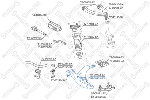 Control/Trailing Arm, wheel suspension (57-00433-SX)