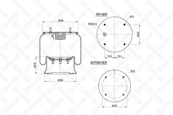 Bellow, air suspension (90-08101-SX)