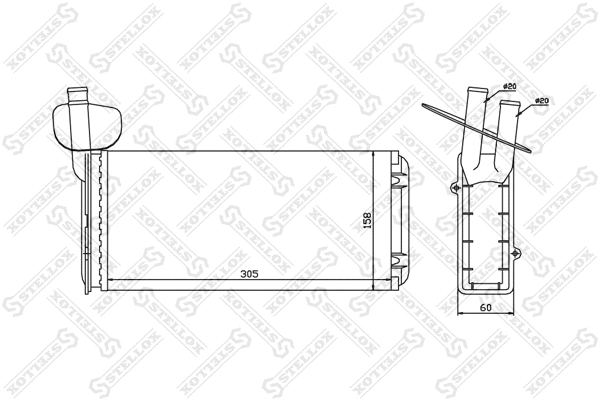 Heat Exchanger, interior heating (10-35020-SX)