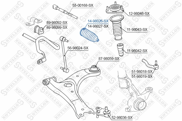 Bellow, steering (14-98026-SX)