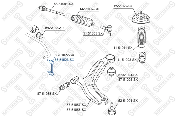 Link/Coupling Rod, stabiliser bar (56-51023-SX)