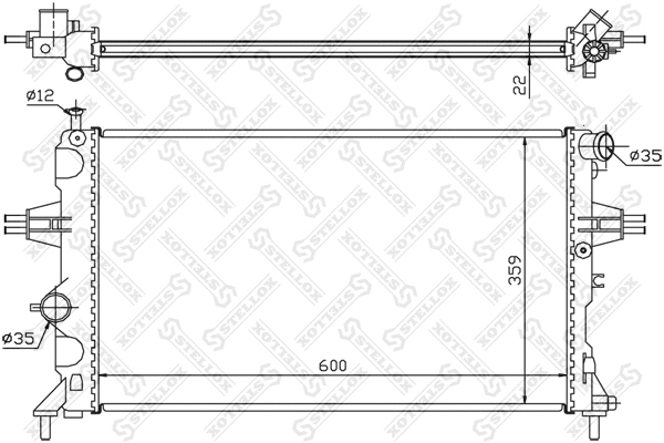 Radiator, engine cooling (10-25266-SX)
