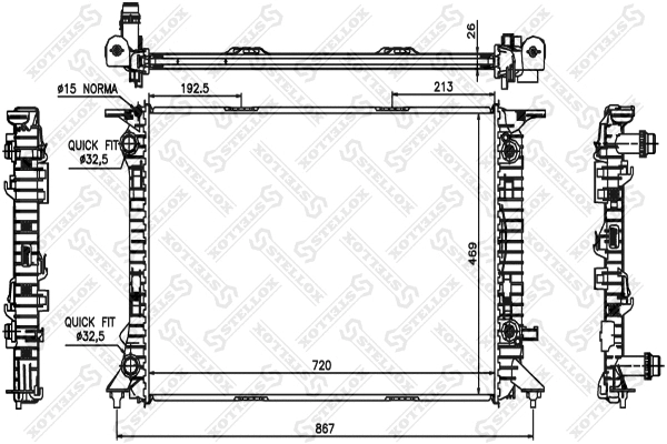 Radiator, engine cooling (10-25451-SX)