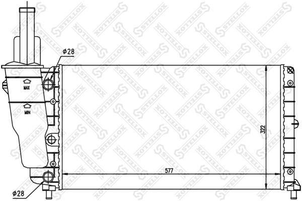Radiator, engine cooling (10-25084-SX)
