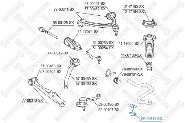 Link/Coupling Rod, stabiliser bar (56-00311-SX)