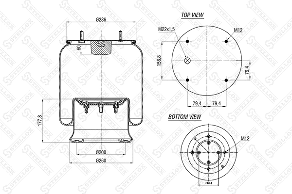Bellow, air suspension (90-08131-SX)