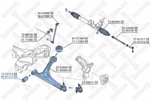 Mounting, control/trailing arm (87-07212-SX)