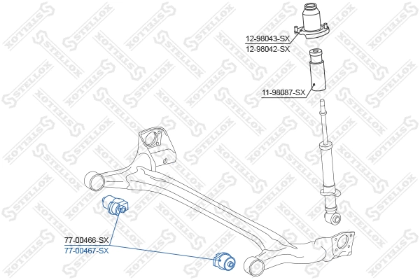 Mounting, control/trailing arm