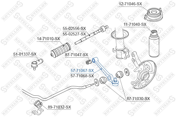 Control/Trailing Arm, wheel suspension (57-71067-SX)