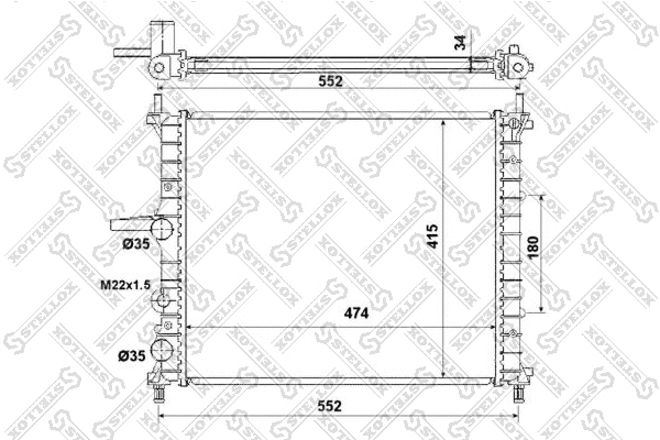 Radiator, engine cooling (10-25331-SX)