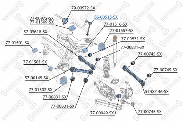 Link/Coupling Rod, stabiliser bar (56-00515-SX)