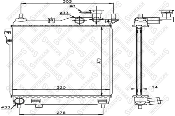 Radiator, engine cooling (10-25312-SX)