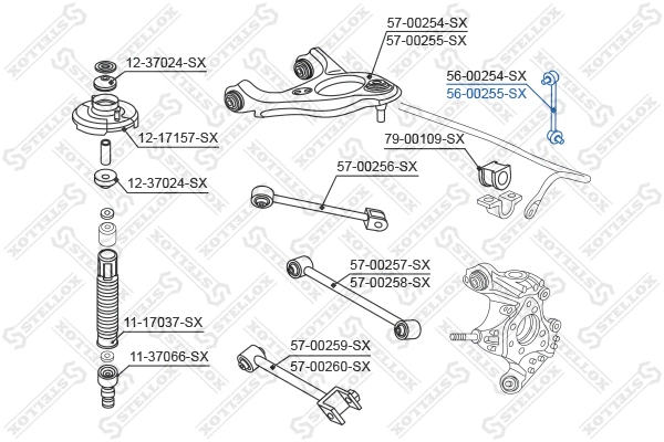 Link/Coupling Rod, stabiliser bar (56-00255-SX)