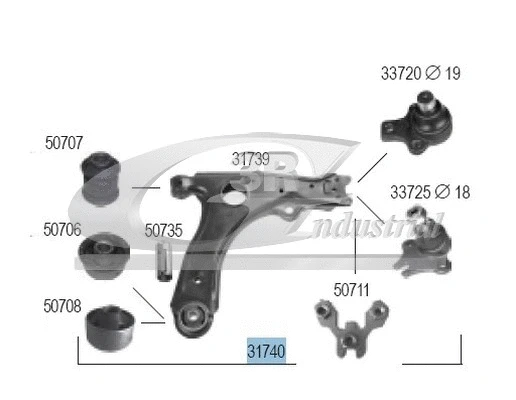 Control/Trailing Arm, wheel suspension (31740)