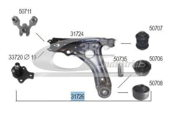 Control/Trailing Arm, wheel suspension (31726)