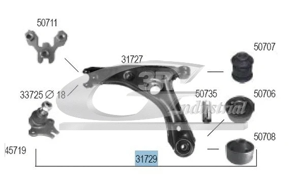 Control/Trailing Arm, wheel suspension (31729)