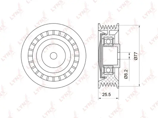 Tensioner Pulley, V-ribbed belt (PB-5036)