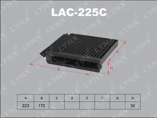 Filter, cabin air (LAC-225C)