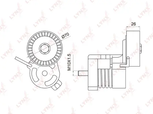 Belt Tensioner, V-ribbed belt (PT-3008)