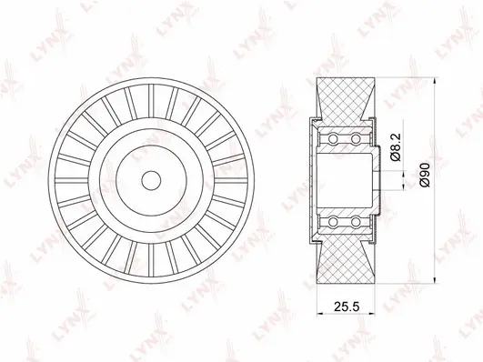 Deflection/Guide Pulley, V-ribbed belt (PB-7036)