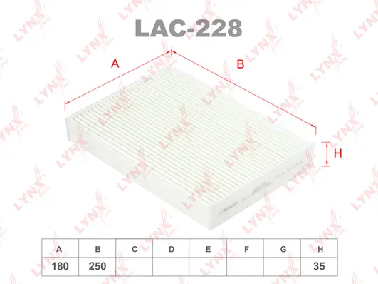 Filter, cabin air (LAC-228)