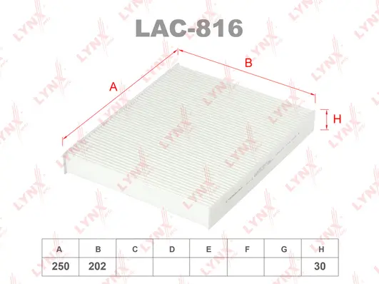 Filter, cabin air (LAC-816)