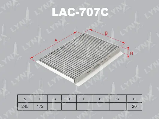 Filter, cabin air (LAC-707C)