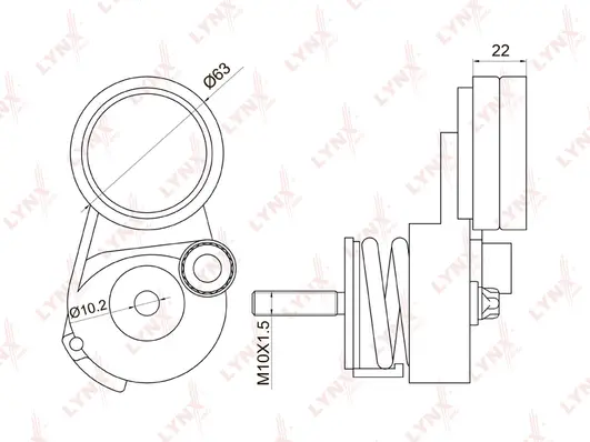 Belt Tensioner, V-ribbed belt (PT-3033)