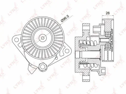 Belt Tensioner, V-ribbed belt (PT-3017)