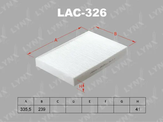 Filter, cabin air (LAC-326)