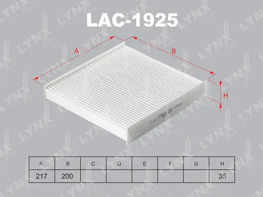 Filter, cabin air (LAC-1925)