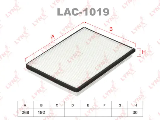 Filter, cabin air (LAC-1019)