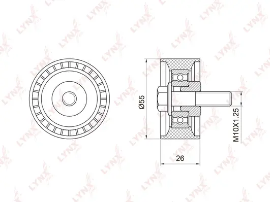 Deflection/Guide Pulley, timing belt (PB-3012)