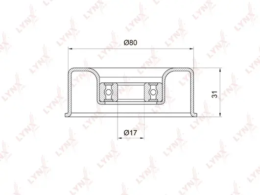 Tensioner Pulley, V-ribbed belt (PB-5016)