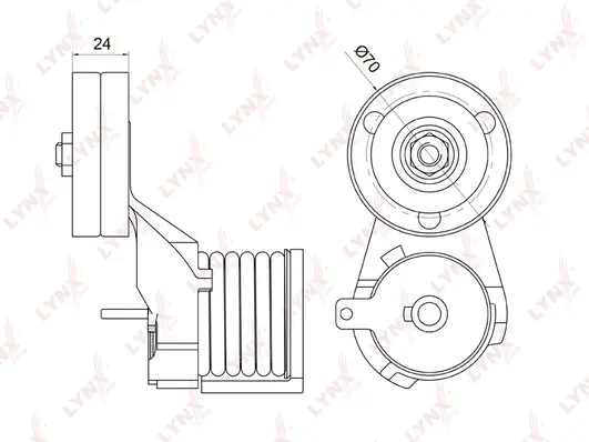 Belt Tensioner, V-ribbed belt (PT-3040)