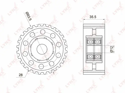 Deflection/Guide Pulley, timing belt (PB-3038)