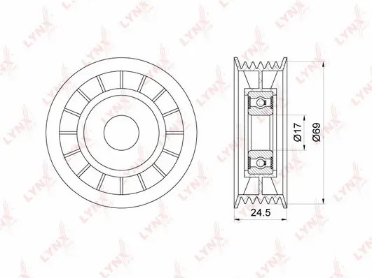 Tensioner Pulley, V-ribbed belt (PB-5164)