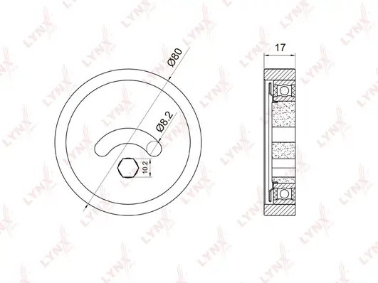 Tensioner Pulley, V-ribbed belt (PB-5026)