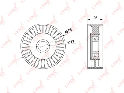 Tensioner Pulley, V-ribbed belt (PB-5264)
