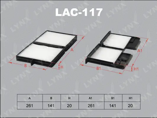 Filter, cabin air (LAC-117)