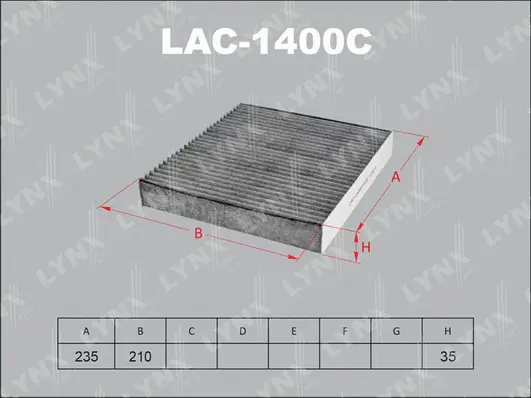 Filter, cabin air (LAC-1400C)