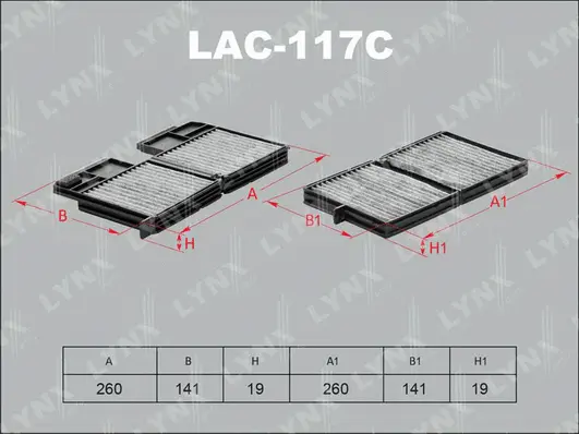 Filter, cabin air (LAC-117C)