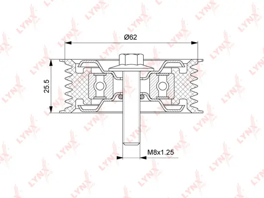 Deflection/Guide Pulley, V-ribbed belt