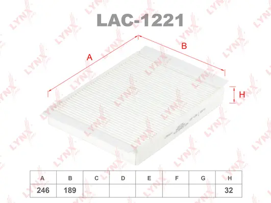 Filter, cabin air (LAC-1221)
