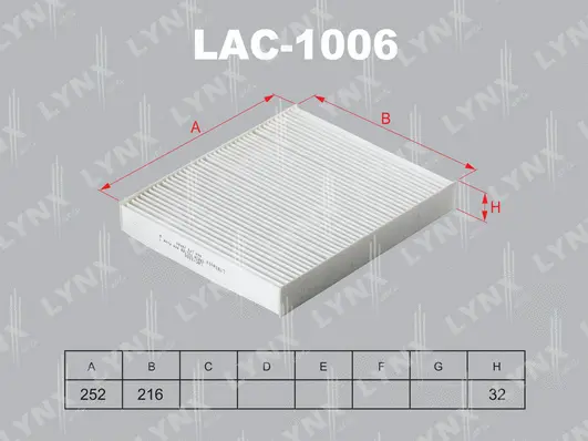 Filter, cabin air (LAC-1006)