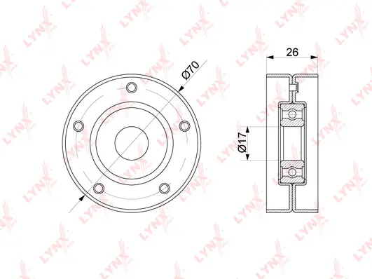 Tensioner Pulley, V-ribbed belt (PB-5341)