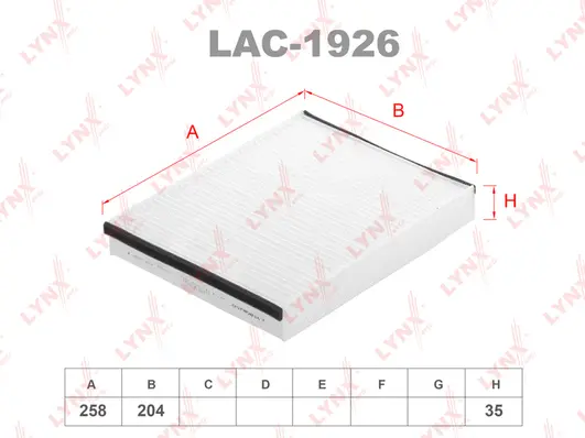 Filter, cabin air (LAC-1926)